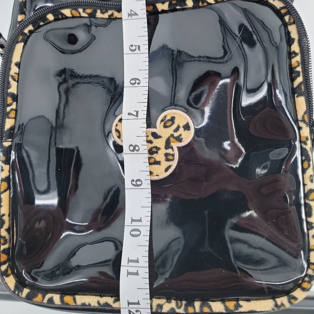 Disney Animal Kingdom Black Crossbody Bag | Leopard Trim Mickey | Zippered - Picture 11 of 11